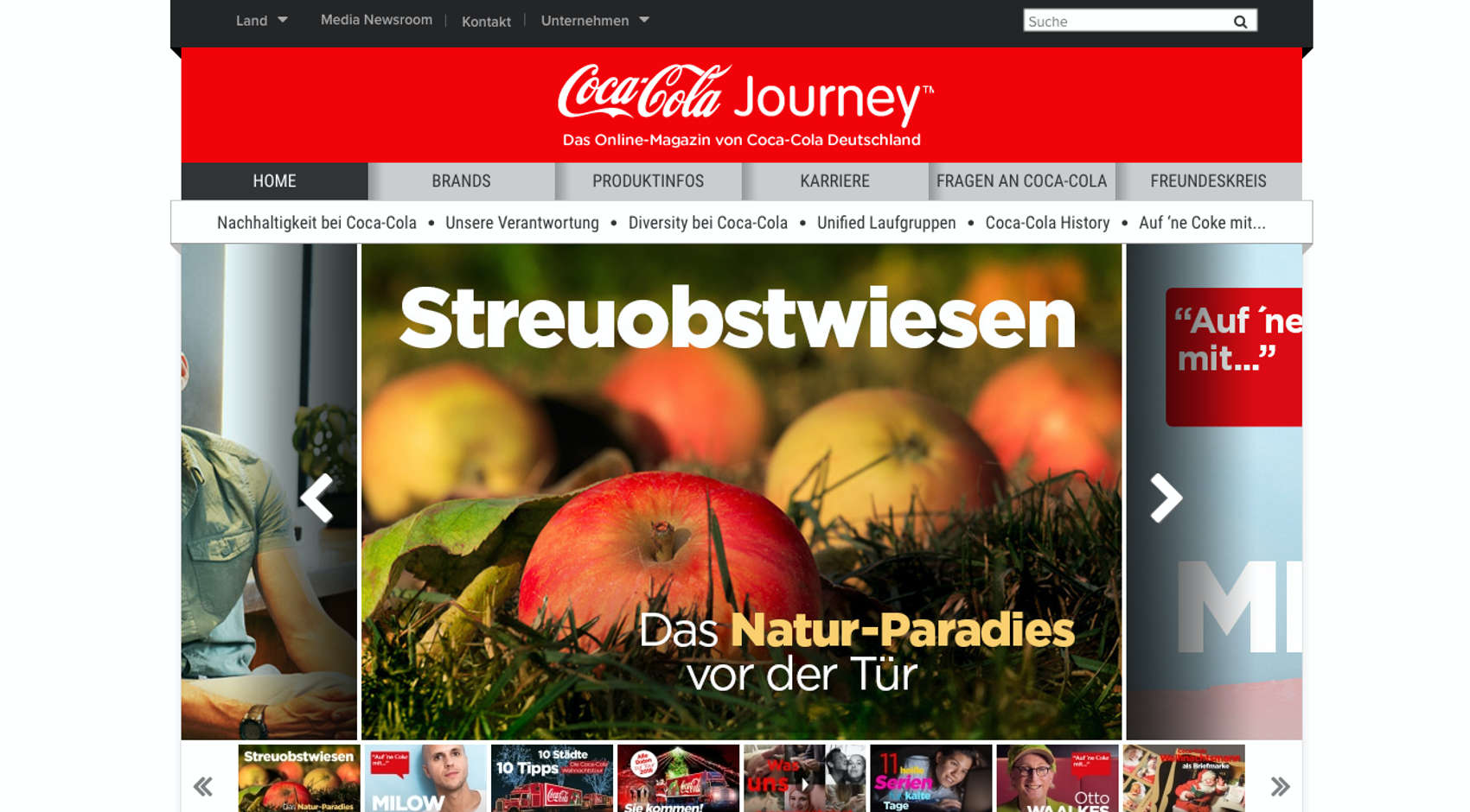 Coca Cola Journey Webseite